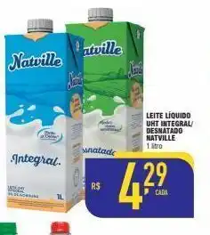 Mercantil Rodrigues Leite líquido uht integral/ desnatado natville 1 litro oferta