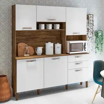 Gazin Cozinha compacta 6 portas 2 gavetas ferrara kit´s paraná oferta