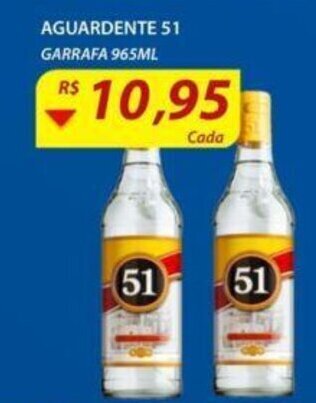 Assaí Atacadista Aguardente 51 965ml oferta