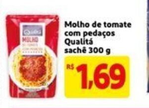 Extra Supermercado Molho de Tomate com pedaços Qualitã saché 300g oferta