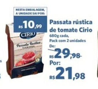 Sam's Club Passata Rústica de Tomate Cirio 680g oferta