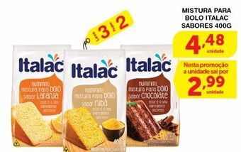 Roldão Mistura para bolo italac sabores 400g oferta