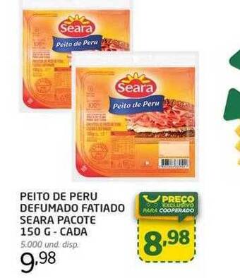 Cooper Peito de peru defumado fatiado seara pacote oferta