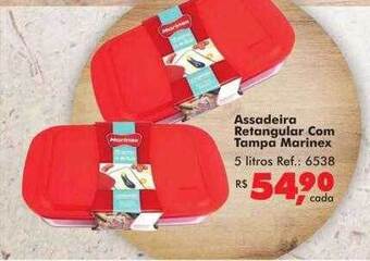Assadeira retangular com tampa marinex