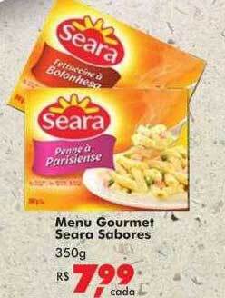 Menu gourmet seara sabores