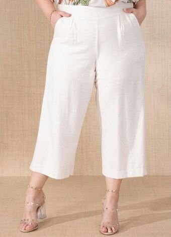 Posthaus Quintess - calça bege com bolsos oferta