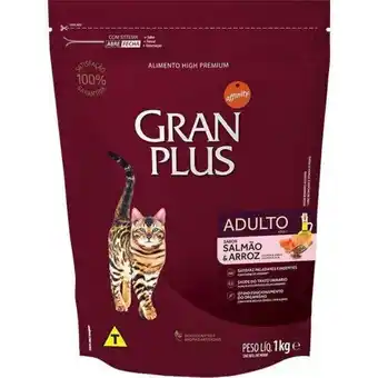 Ração gran plus gatos adultos sabor salmão e arroz 1 kg