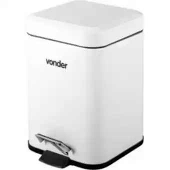 Comjol Lixeira inox retangular branca 3l com pedal vonder oferta