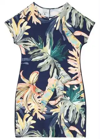 Malwee - vestido azul escuro feminino tropical viscose
