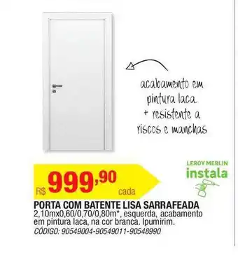 Leroy Merlin Porta Com Batente Lisa Sarrafeada Ipumirim oferta