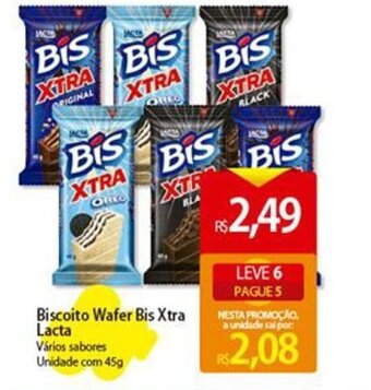 Atacadão Biscoito Wafer Bis Xtra Lacta 45g oferta