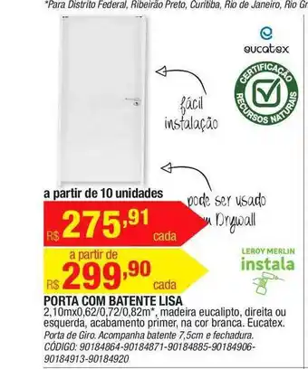 Leroy Merlin Porta Com Batente Lisa Eucatex oferta
