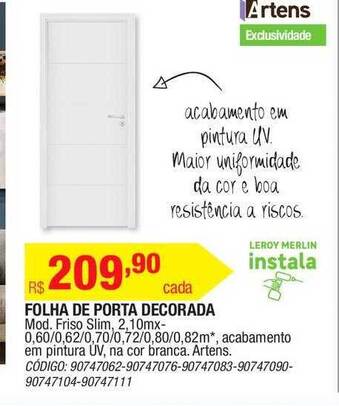 Folha De Porta Decorada Artens