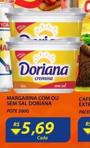 Assaí Atacadista Margarina com ou sem Sal Doriana 500g oferta