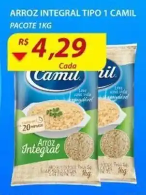 Assaí Atacadista Arroz Integral tipo 1 Camil pacote 1kg oferta