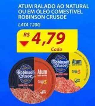 Assaí Atacadista Atum Ralado ao Natural ou em Óleo Comestivel Robinson Crusoe 120g oferta