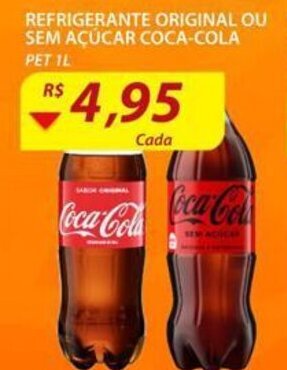 Assaí Atacadista Refrigerante Original ou sem Açúcar Coca Cola 1L oferta