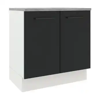Pão de Açúcar Balcão madesa agata 80 cm 2 portas - branco/preto oferta