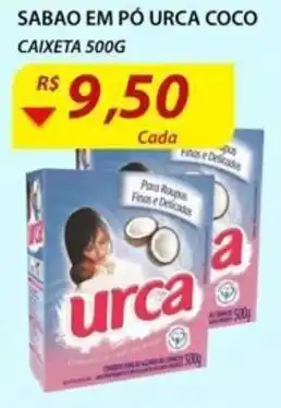 Assaí Atacadista Sabao em pó Urca Coco Caixeta 500g oferta