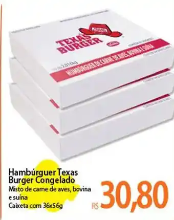 Atacadão Hamburguer Texas Burger Congelado 36x56g oferta
