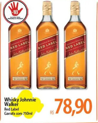 Atacadão Whisky Johnnie Walker Red Label 750ml oferta