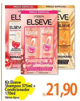 Atacadão Kit Elseve Shampoo 375ml + Condicionador 170ml oferta