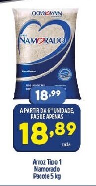 Arena Atacado Arroz tipo 1 Namorado Pacote 5kg oferta