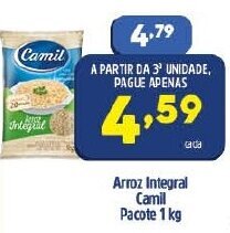 Arena Atacado Arroz Integral Camil pacote 1kg oferta