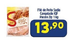 Arena Atacado File de Peito Sadia Congelado IQF pacote Zip 1kg oferta