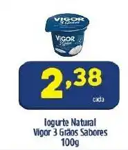 Arena Atacado Iogurte Natural Vigor 3 Graos sabores 100g oferta