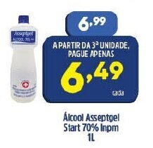 Alcool Asseptgel Start 70 Inpm 1L