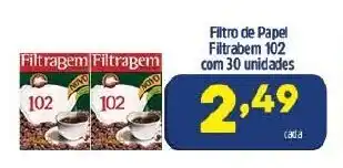 Arena Atacado Filtro de Papel Filtrabem 102 com 30 unidades oferta