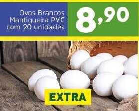 Arena Atacado Ovos Brancos Mantiqueira PVC com 20 unidades oferta