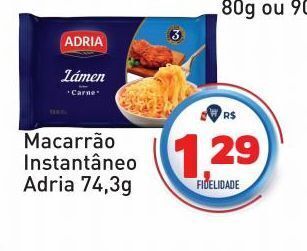 Tonin Superatacado Macarrão instantâneo adria 74,3g oferta