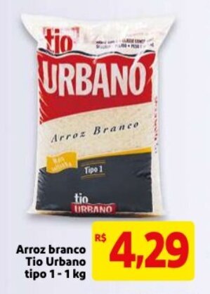Mercado Extra Arroz branco Tio Urbano tipo 1 1kg oferta