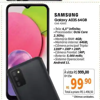 Deltasul Smartphone galaxy a03s oferta