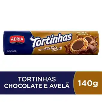 Supermercados Paraná Biscoito tortinhas de chocolate e avelã adria 140g oferta
