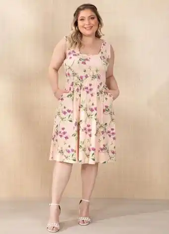 Posthaus Quintess - vestido buquê de flores marcado na cintura oferta