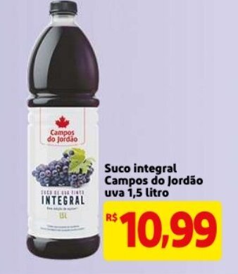 Mercado Extra Suco Integral Campos do Jordao uva 1.5L oferta