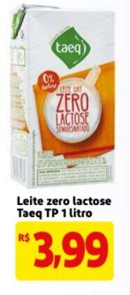 Mercado Extra Leite Zero Lactose Taeq TP 1L oferta