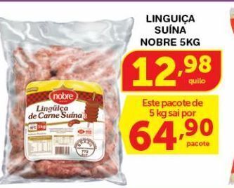 Roldão Linguiça suína nobre 5kg oferta
