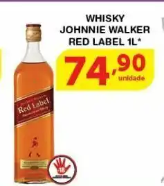 Roldão Whisky escocês johnnie walker red label 1l oferta
