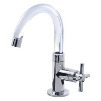 Leroy Merlin Torneira para pia de banheiro bica média cromada e transparente fienza cristal viqua oferta