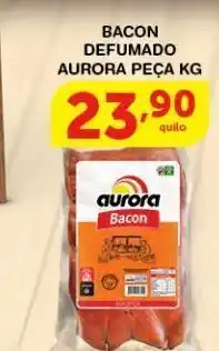 Roldão Bacon defumado aurora peça kg oferta