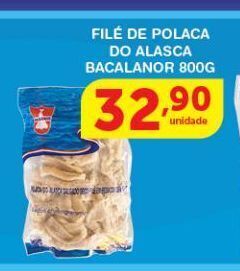 Roldão Filé de polaca do alasca bacalanor 800g oferta
