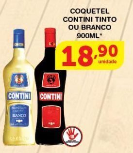 Roldão Coquetel contini tinto ou branco 900ml oferta