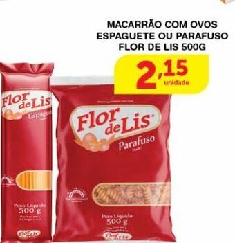 Roldão Macarrão com ovos espaguete ou parafuso flor de lis 500g oferta