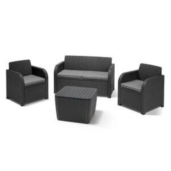 Leroy Merlin Conjunto para jardim novo plástico 4 peças cinza naterial oferta
