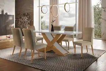 Zema Conjunto de mesa com 6 cadeiras rufato dakota lunara turim oferta