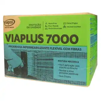Pão de Açúcar Argamassa impermeabilizante com fibras viaplus 7000 cinza 18kg oferta